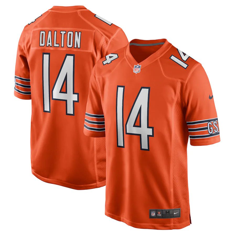 Men Chicago Bears #14 Andy Dalton Nike Orange Alternate Game Player NFL Jersey